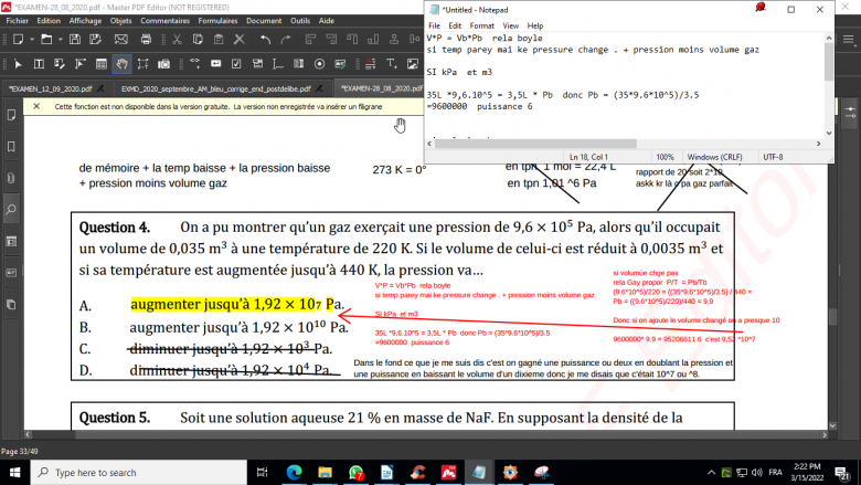 relation gaz temperature volume et pression