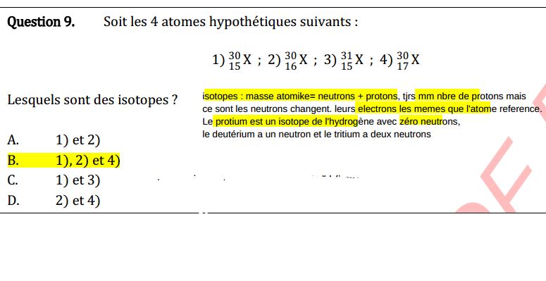 trouver l\'isotope de l\'atome ?