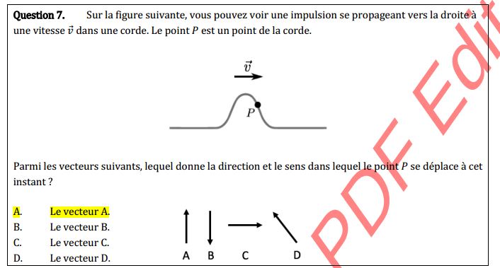 point sur corde propagation impulsion onde