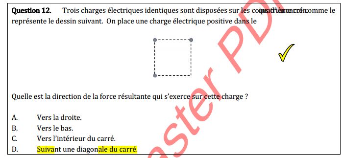 direction de la force rsultante charge lctrique