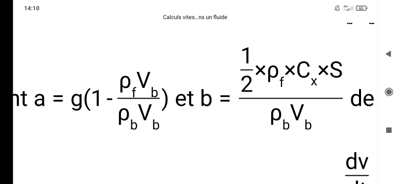 Expulsion dans un liquide