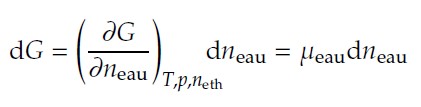 Physiologie cellulaire - potentiel chimique