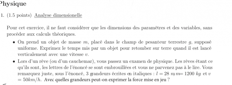 Analyse dimensionnelle