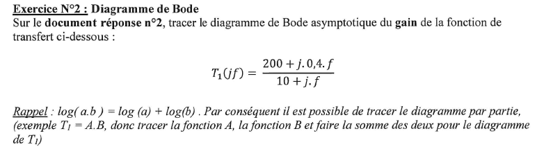 Tracer diagramme de bode 