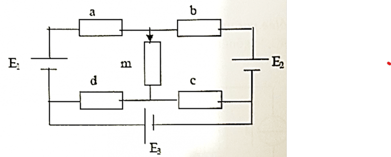 circuit en pseudo Wheatstone avec 3 sources de tension