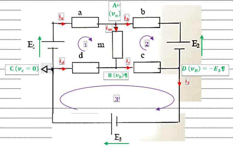circuit en pseudo Wheatstone avec 3 sources de tension