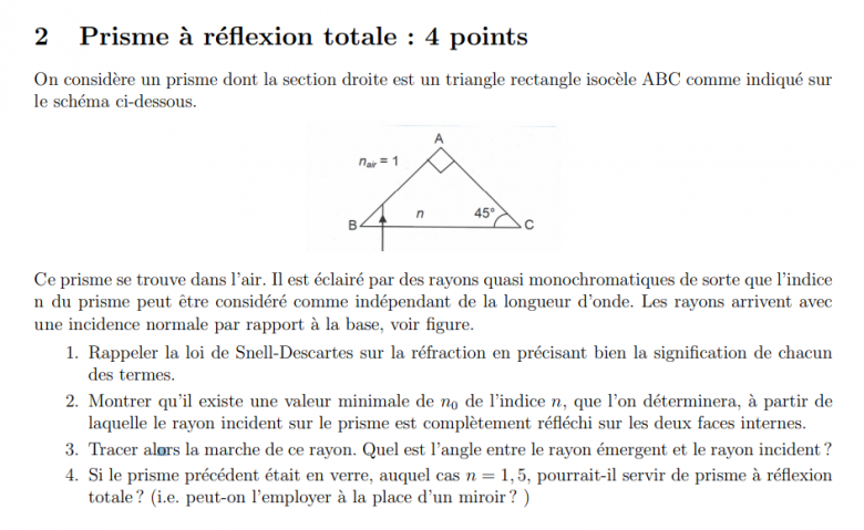 optique, reflexion total