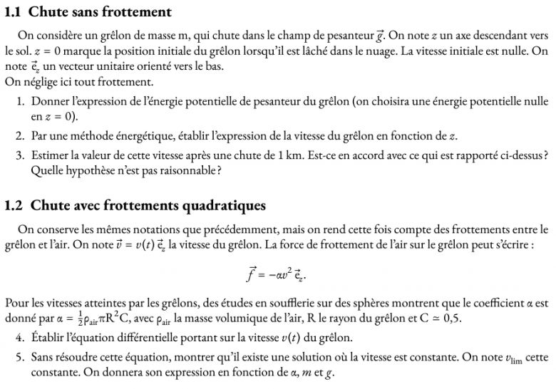 frottements quadratiques