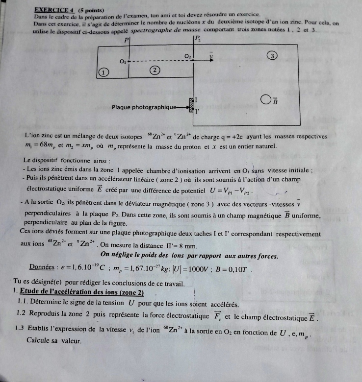 Mouvement d\'une particule charge dans un champ magntique. 