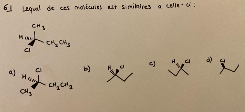 Qcm sur stereoisomerie