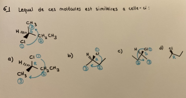 Qcm sur stereoisomerie