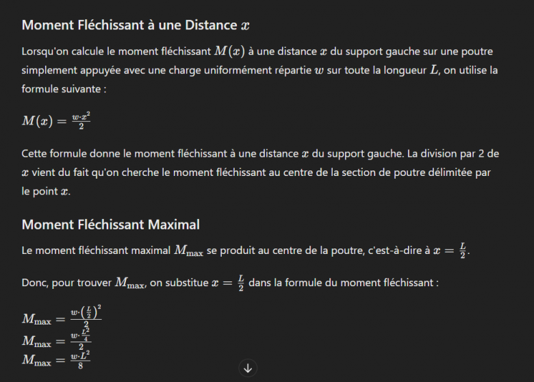 Moment flchissant d\'une poutre et ChatGPT
