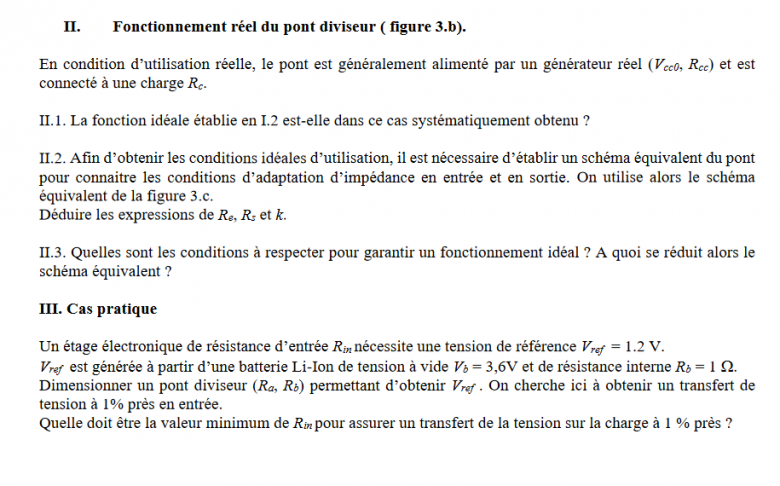 [Electronique] Equivalence pont diviseur rel et quadripole