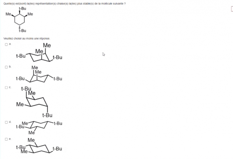 Stabilit conformation chaise 
