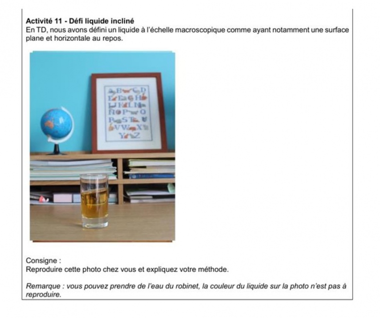 Activit liquide inclin