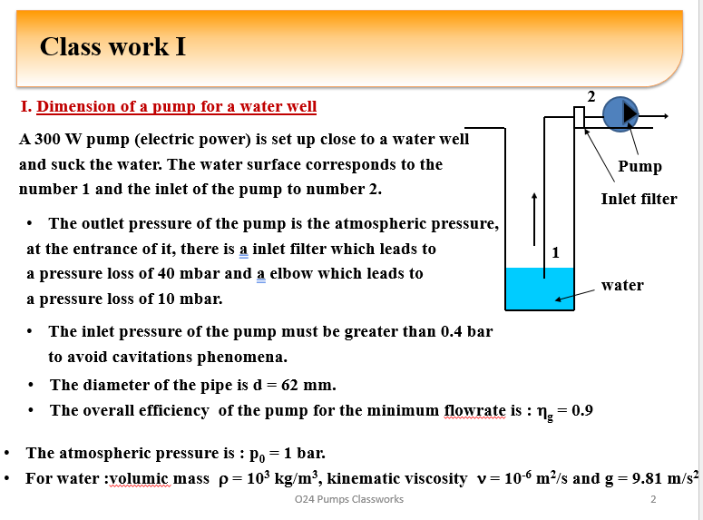 Mcanique de fluides (dimensionnement pompe) 