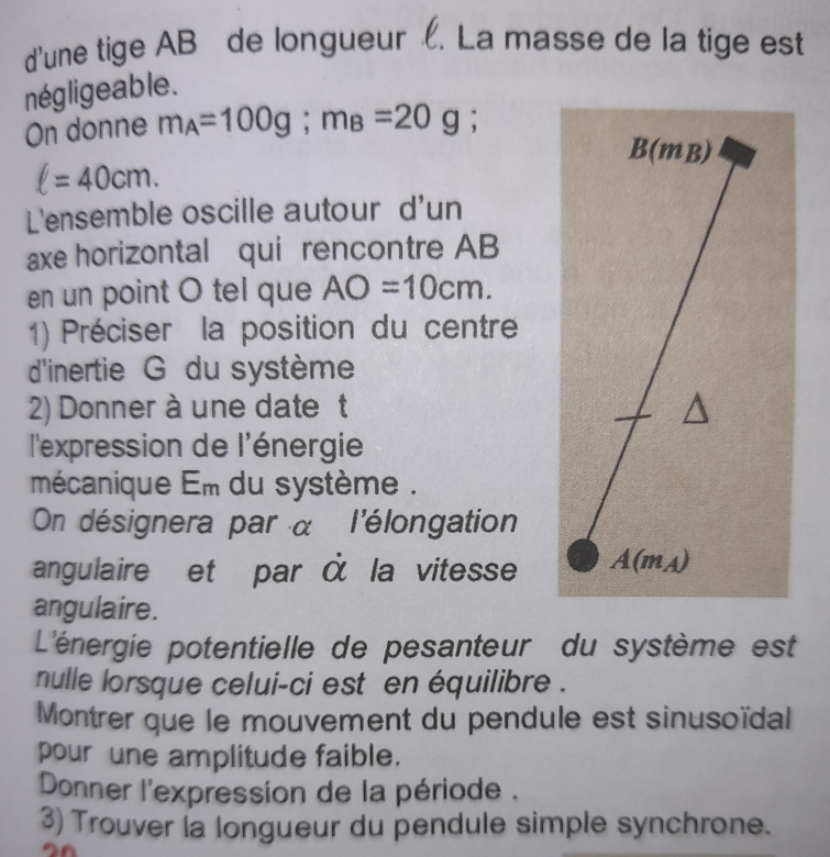 Pendule pesant 1