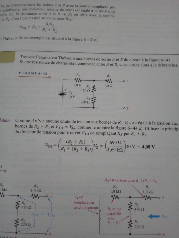 thévenin R1 manque t il au numérateur