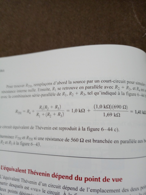 thévenin R1 manque t il au numérateur